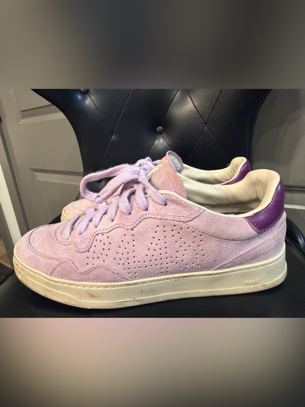 P448 Women's Lavender Suede Lace-Up Sneakers